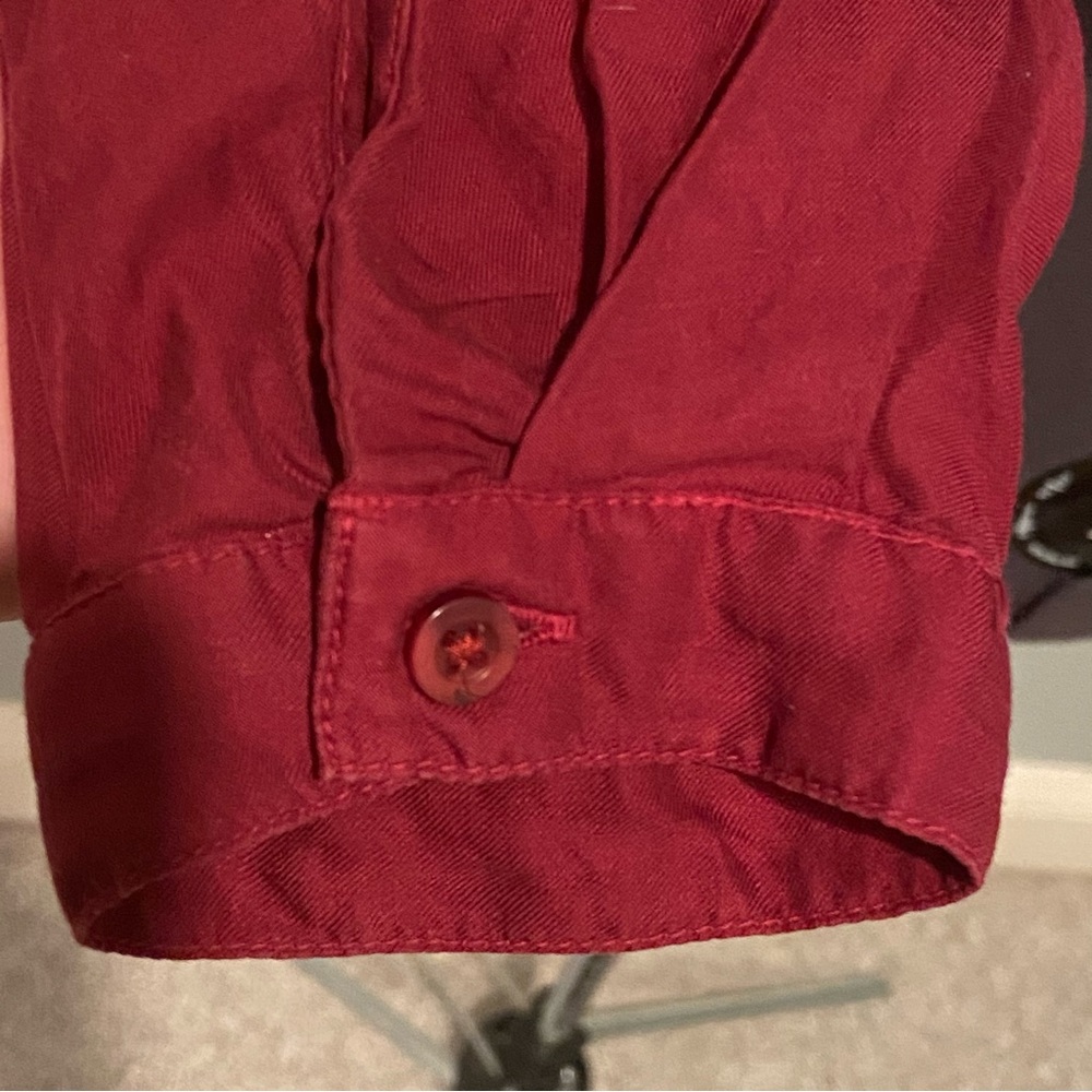 Tie Front Button Up Cropped Top - image 2